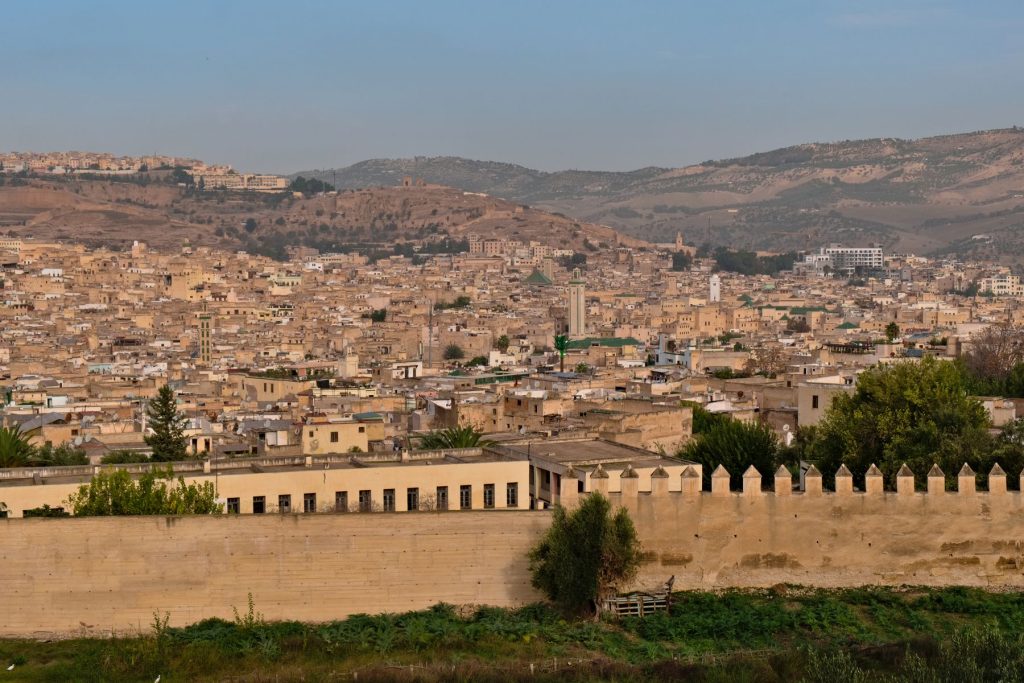 Panorama of Fes el-Bali behind its historic city walls